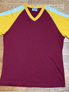 VTG 70’s/80’s Men’s (XL) Dodger Baseball Athletic V-Neck Mesh & Cotton T-Shirt